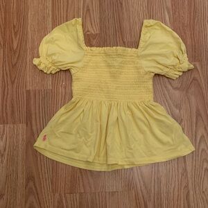 Yellow Puff Sleeve Smocked Top